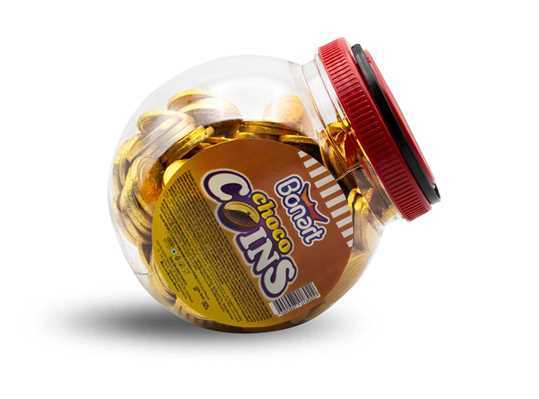 Product2366Image-1.jpg BONART COIN COMP. CHOCOLATE PET (5 GR X 200PCS) 1000GR X 6 330111 - Image 1