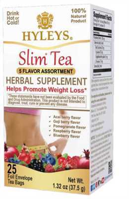 HYLEYS SLIM TEA 5 FLAVOR ASSORTMENT 25 PCS X 12 390001