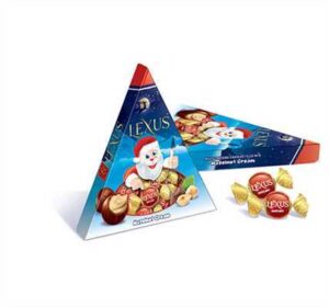 ANL LEXUS CHOCOLATE HAZELNUT CREAM SANTA TRIANGLE 120GR X 18 330011B
