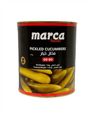 Product2745Image-1.jpg MARCA PICKLED CUCUMBERS 60-80 3000GR X 6 270030 - Image 1