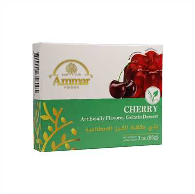Product3023Image-2-1.jpg AMMAR CHERRY VEGAN GELATIN DESSERT 85 GR X 24 550006 - Image 1
