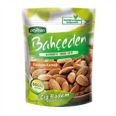 Product3513Image-1.jpg PEYMAN BAHCEDEN RAW ALMONDS 150 GR X 12 PCS UG100067 - Image 1