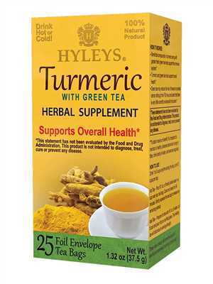 HYLEYS GREEN TEA WITH TURMERIC 25  GR X 12 PCS A01000203