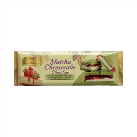 Product4124Image-1.jpg FERITIO MATCHA CHEESECAKE STRAWBERRY BAR 70GR X 21 330250 - Image 1
